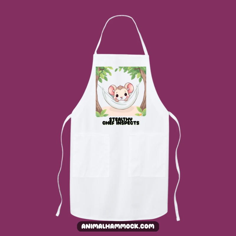 Funny Mouse Peeking Apron: Kitchen Hideaway Cute Chef Gift