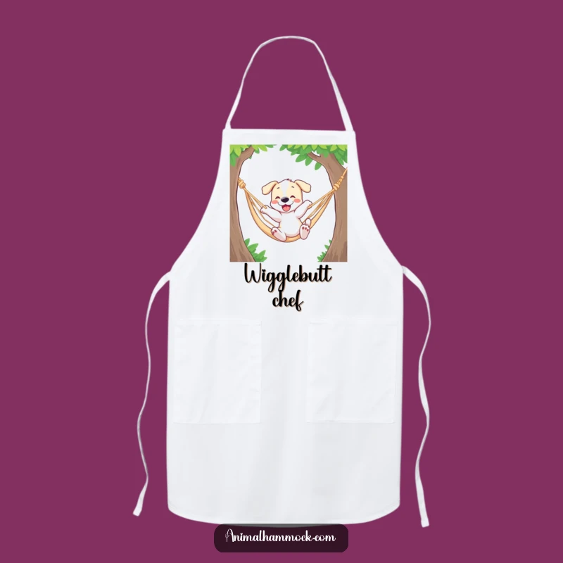 Funny Playful Puppy Hammock Apron - Humorous Kitchen Gift for Dog Cooks