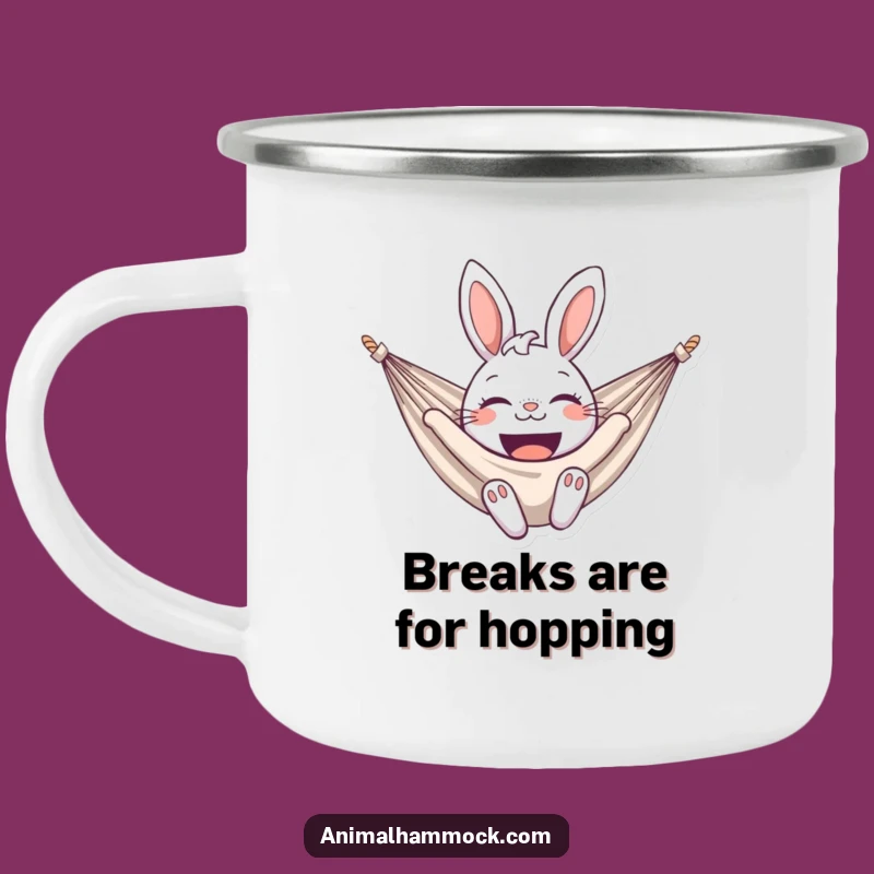 Funny Bunny Hammock Camping Mug - Cheerful Companion for Outdoor Fun