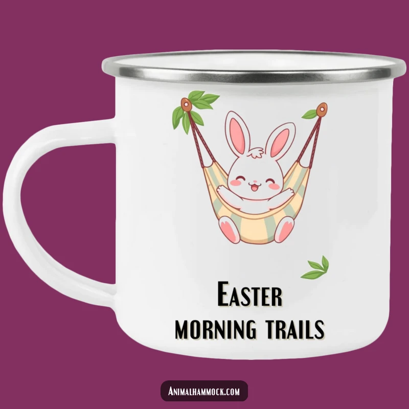 Funny Bunny Hammock Camping Mug: Cheerful Hop Adventure Sip