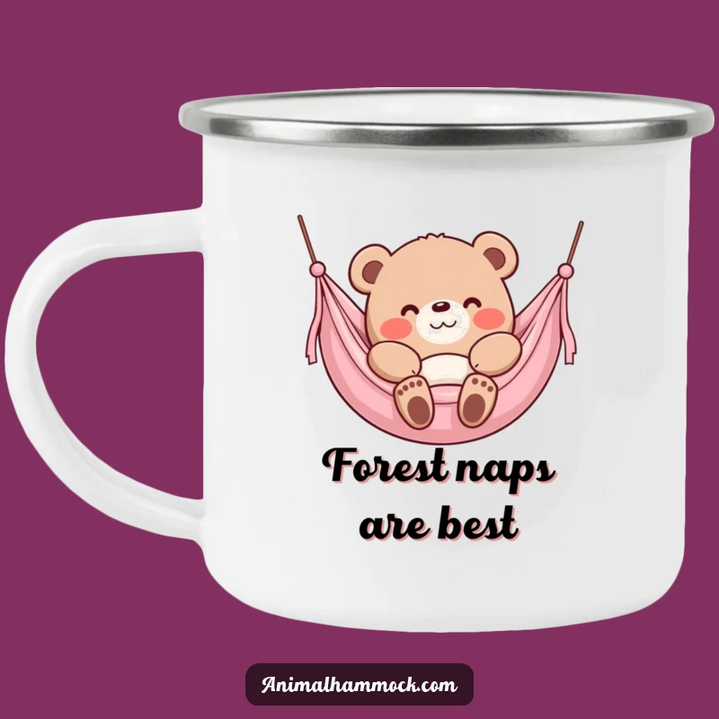 Funny Bear Hammock Camping Mug: Content Bear's Cozy Adventure