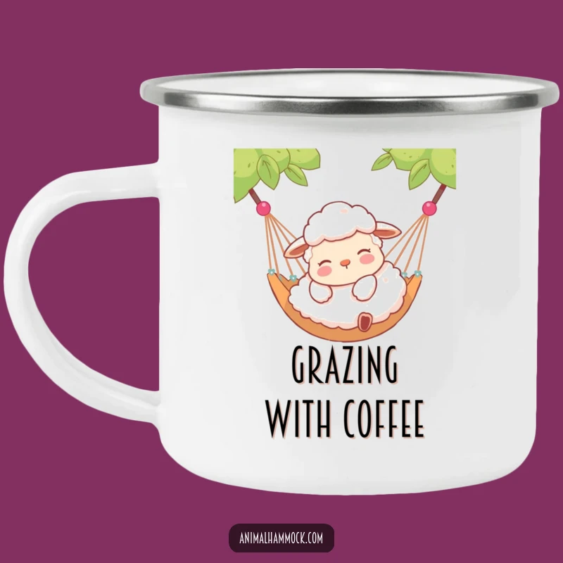 Funny Contented Sheep Hammock Camping Mug - Outdoor Peace Gift