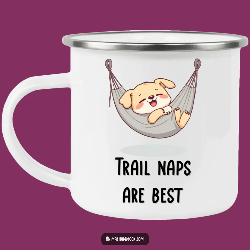 Funny Dog Hammock Camping Mug: Blissful Pup's Outdoor Adventure Sip
