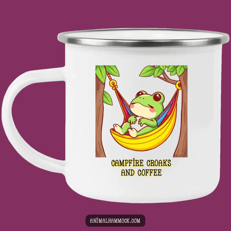 Funny Frog Relaxing Camping Mug: Chill Hammock Outdoor Humor