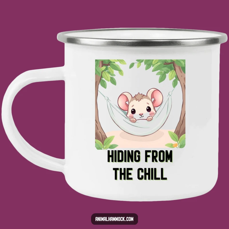 Funny Mouse Peeking Camping Mug: Cute Hammock Hideaway Outdoor Humor