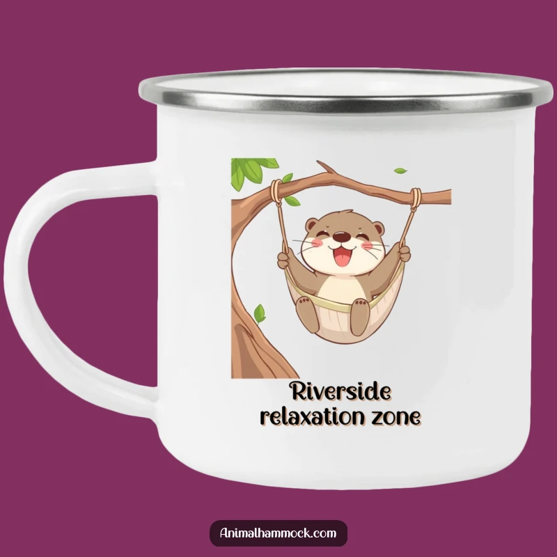 Funny Otter Hammock Camping Mug: Outdoor Fun with Aquatic Spirit, a Great Funny Gift