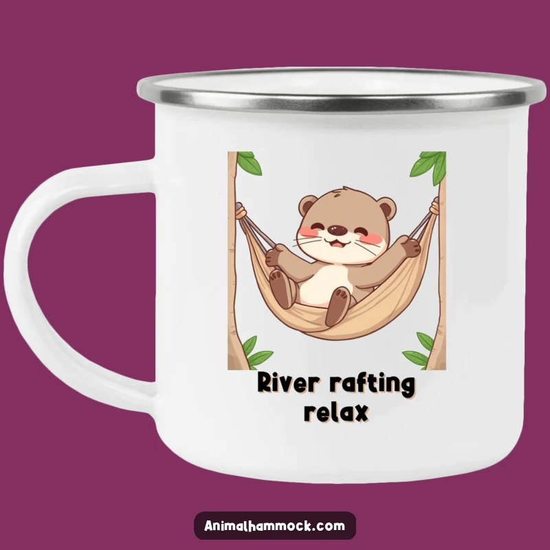 Funny Otter Hammock Camping Mug: Playful Splash Adventure Sip