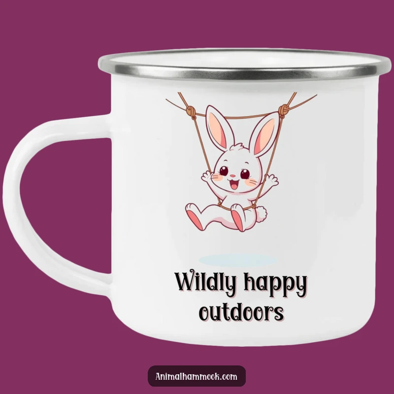Funny Playful Bunny Hammock Camping Mug - Adventure-Ready & Hilarious Gift