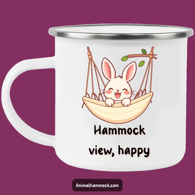 Funny Rabbit Hammock Camping Mug - Trailside Relaxation, Outdoor Gift!