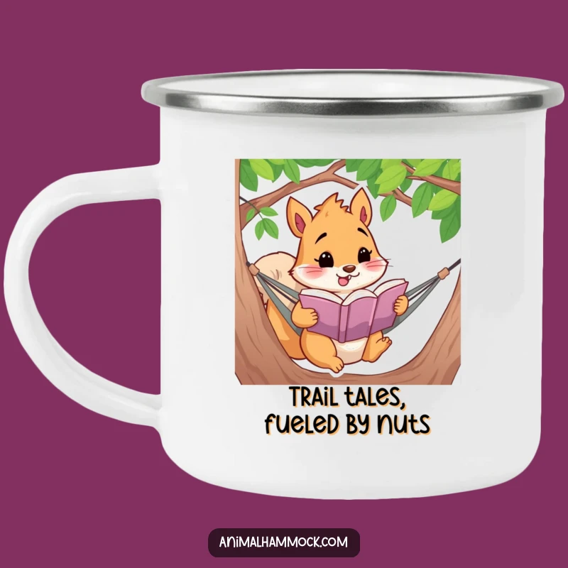 Funny Squirrel Reading Camping Mug: Adventure Blend of Books and Outdoors Humor