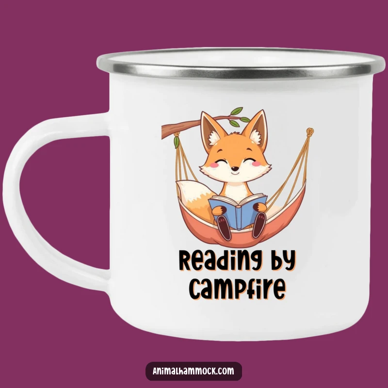 Funny Fox Hammock Camping Mug - Cozy Sips for Outdoor Readers Gift