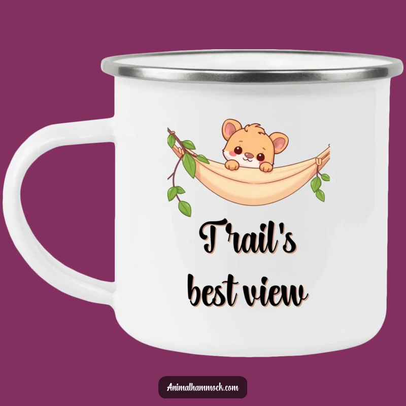 Funny Hammock Animal Camping Mug - Durable Enamel Mug for Outdoors, Enjoy Coffee with Humor, Funny Gift