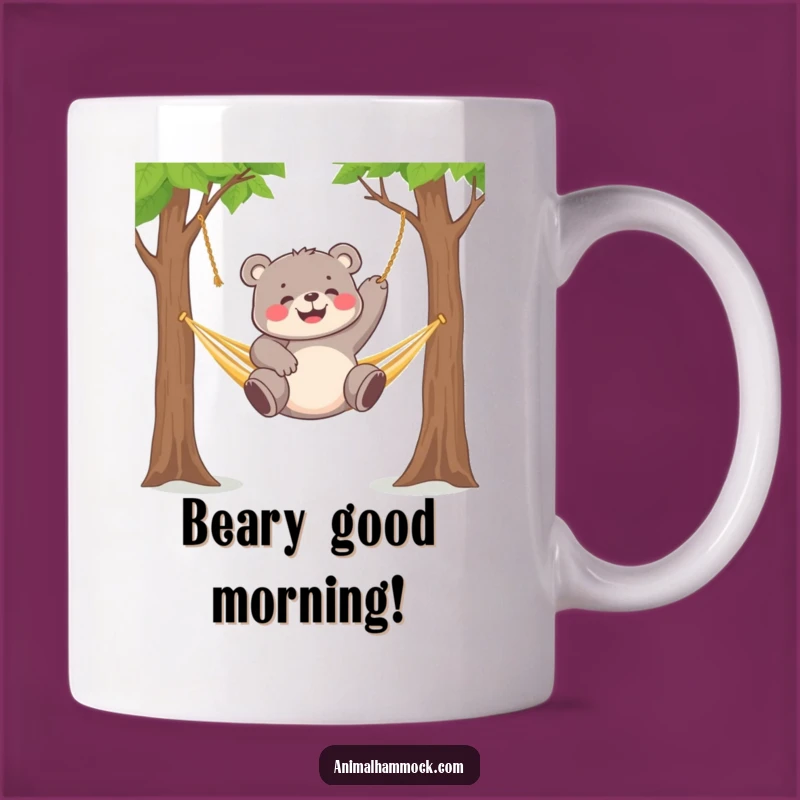 Funny Bear Cub Hammock Mug - Playful Dangling Cub Gift for Joyful Souls