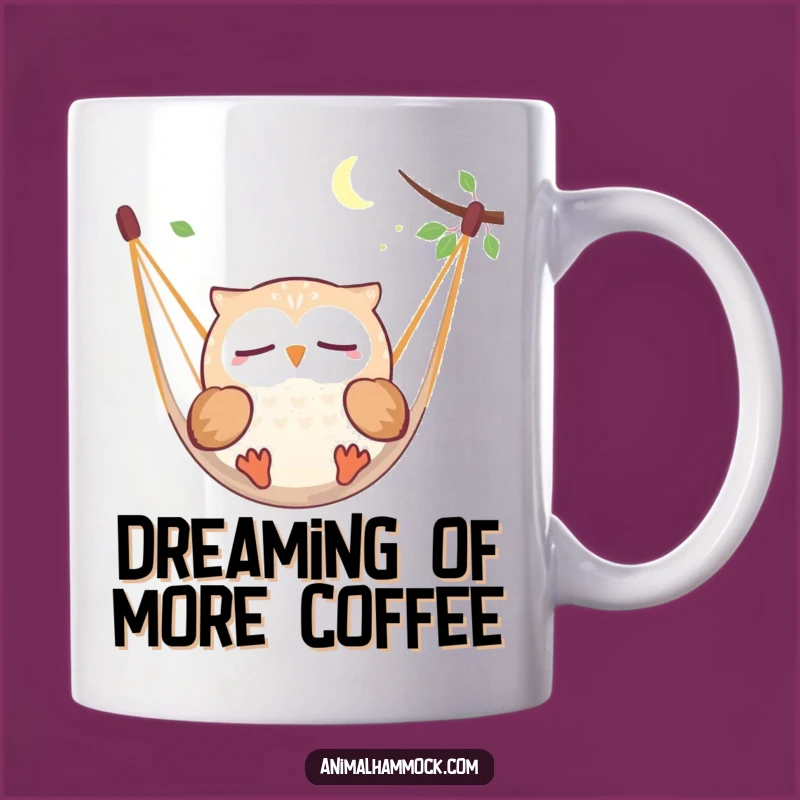 Funny Owl Dreaming Hammock Mug: Whimsical Sleepy Humor Gift