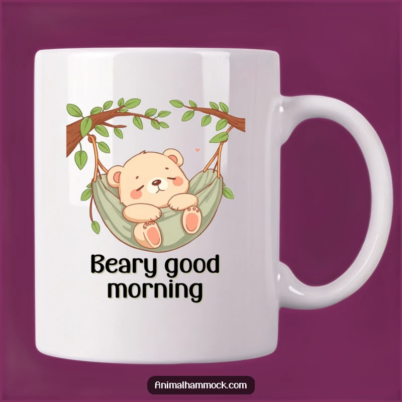 Funny Bear Cub Hammock Mug: Relaxing Pet Nap Humor, a Cozy & Funny Gift for Sleepyheads