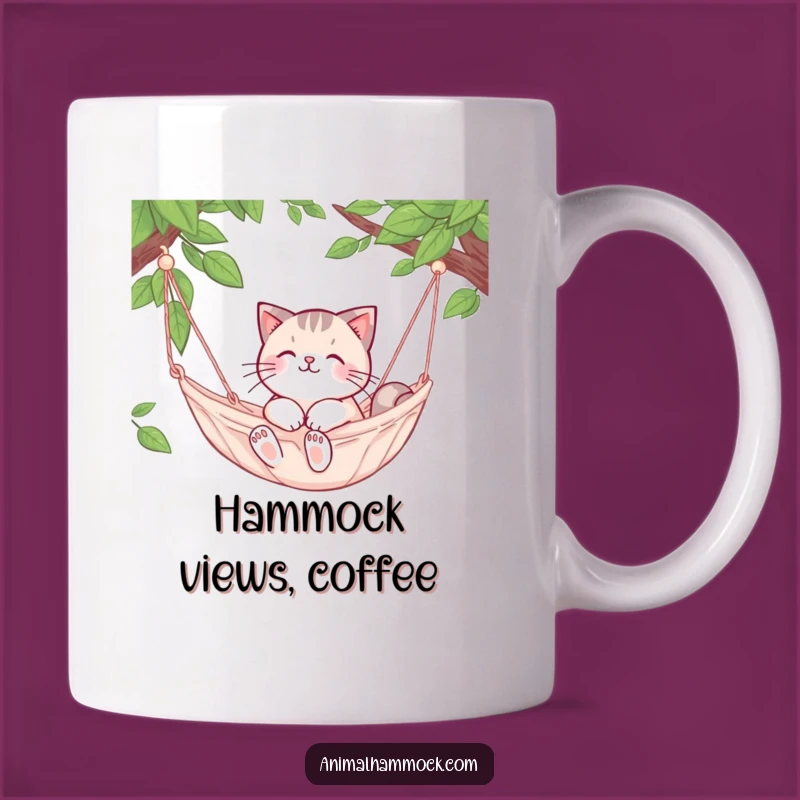 Funny Cat Hammock Mug: Hilarious Relaxation Gift for Feline Lovers!