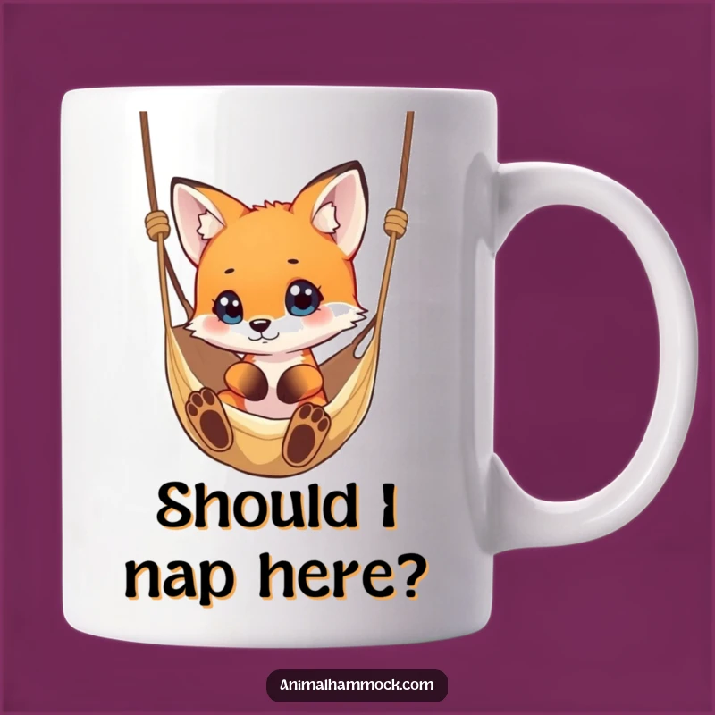 Funny Fox Hammock Curiosity Mug - Witty & Intriguing Gift for Fox Fans