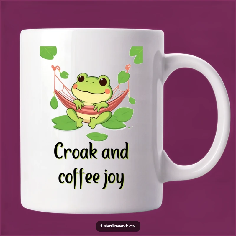 Funny Frog Hammock Mug: Grinning Amphibian Relaxation, Perfect Chill Gift