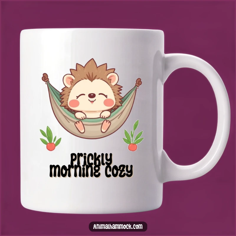 Funny Hedgehog Hammock Smile Mug: Contented Sleeper Relaxed Gift