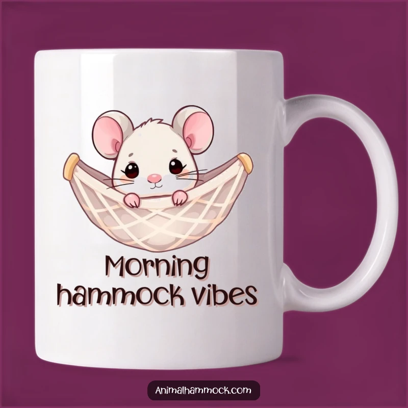 Funny Mouse Hammock Mug: Adorable Rodent Relaxation Scene, Perfect Gift