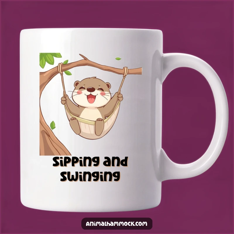 Funny Otter Hammock Mug: Playful Aquatic Fun, a Perfect Funny Gift for Otter Lovers
