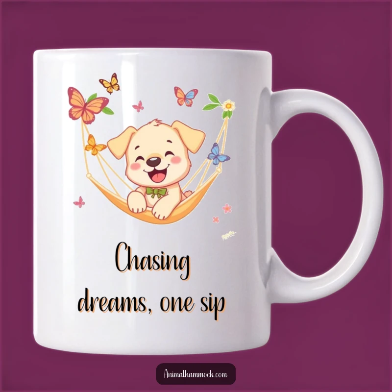Funny Puppy Hammock Butterfly Mug: A Joyful Gift for Dog Lovers