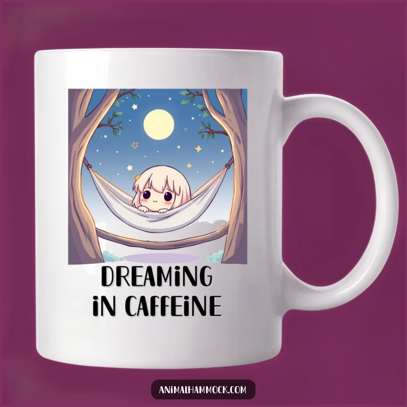 Funny Stargazing Hammock Mug: Cute Character Admiring Stars, Perfect Funny Gift for Dreamers