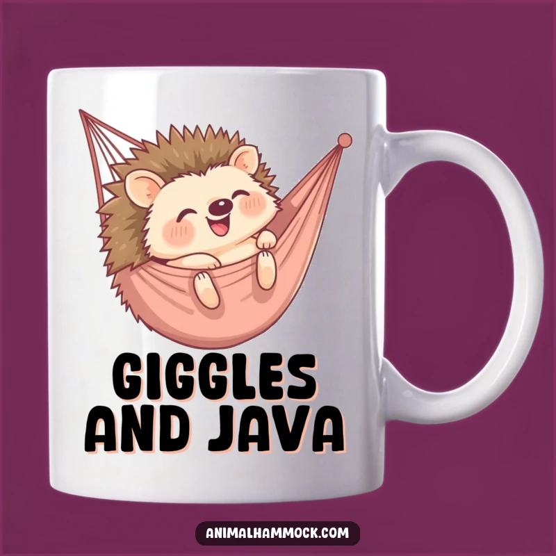 Funny Hedgehog Hammock Giggle Mug: A Hilarious Gift for Spiky, Happy Souls!