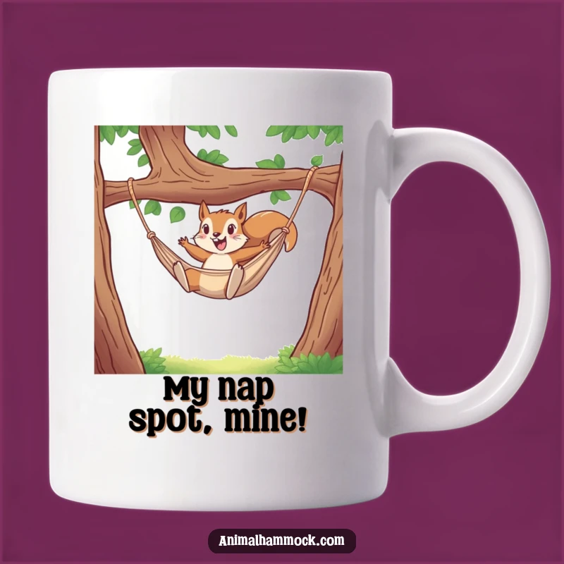 Funny Squirrel Hammock Leap Mug: A Hilarious Gift for Acorn Aficionados!