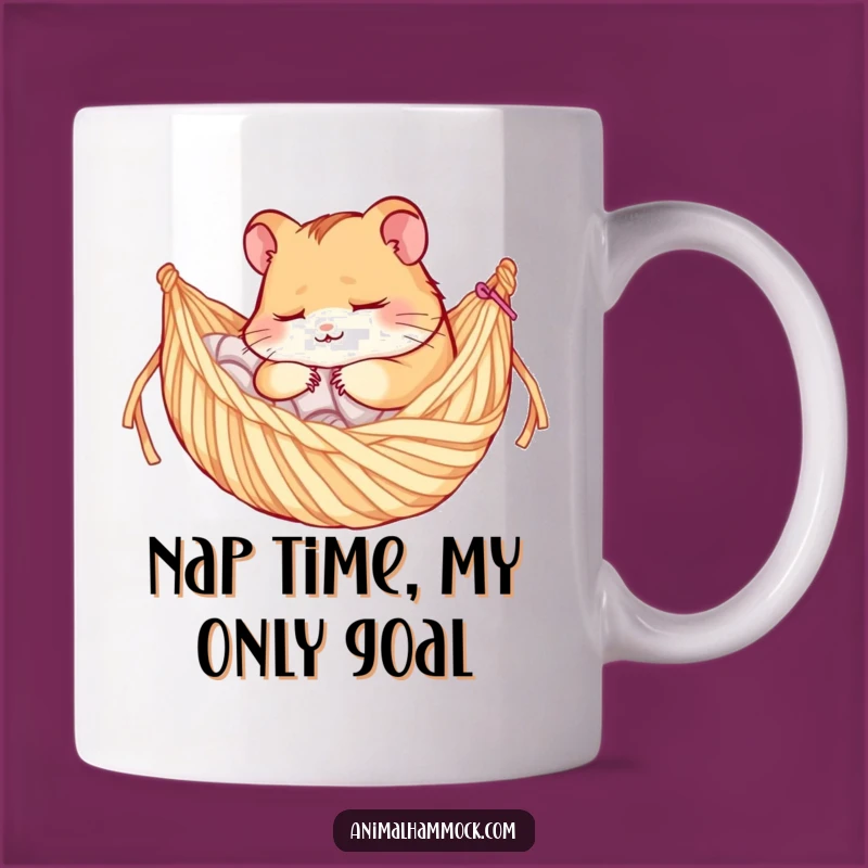 Funny Sleepy Hamster Yarn Hammock Mug - The Perfect Cozy Gift for Hamster Lovers