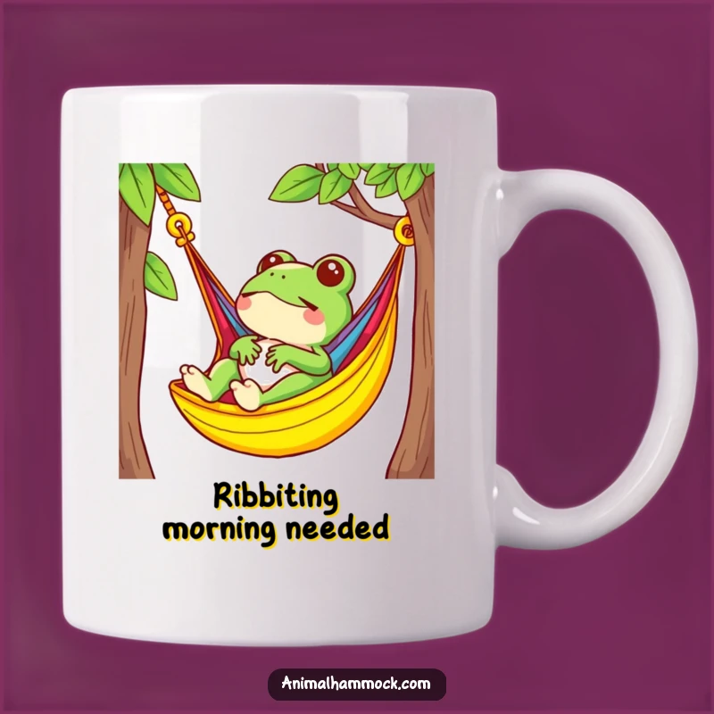 Funny Frog Relaxing Hammock Mug: Chill Vibes and Happy Humor Gift