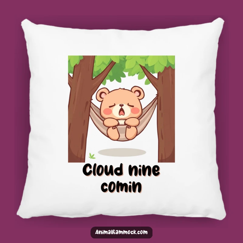 Funny Yawning Bear Cub Hammock Pillow - Cozy Comfort and Sleepy Charm