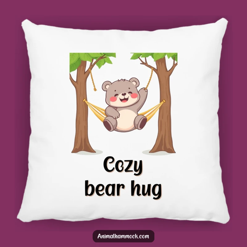 Funny Bear Cub Hammock Pillow - Cozy Comfort with Playful Dangle Gift