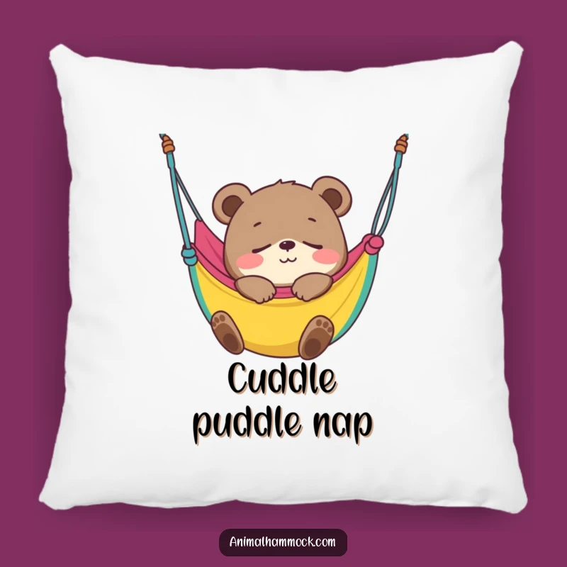 Funny Bear Cub Hammock Sleep Pillow: Cozy Cub Napping Accent