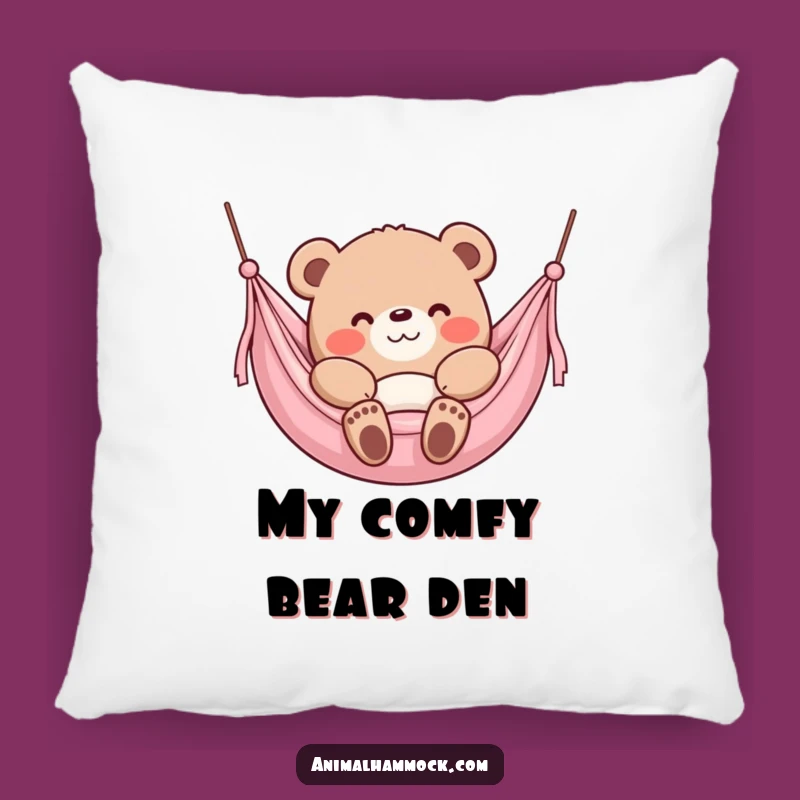 Funny Bear Hammock Pillow: Content Bear Comfort for Cozy Spaces