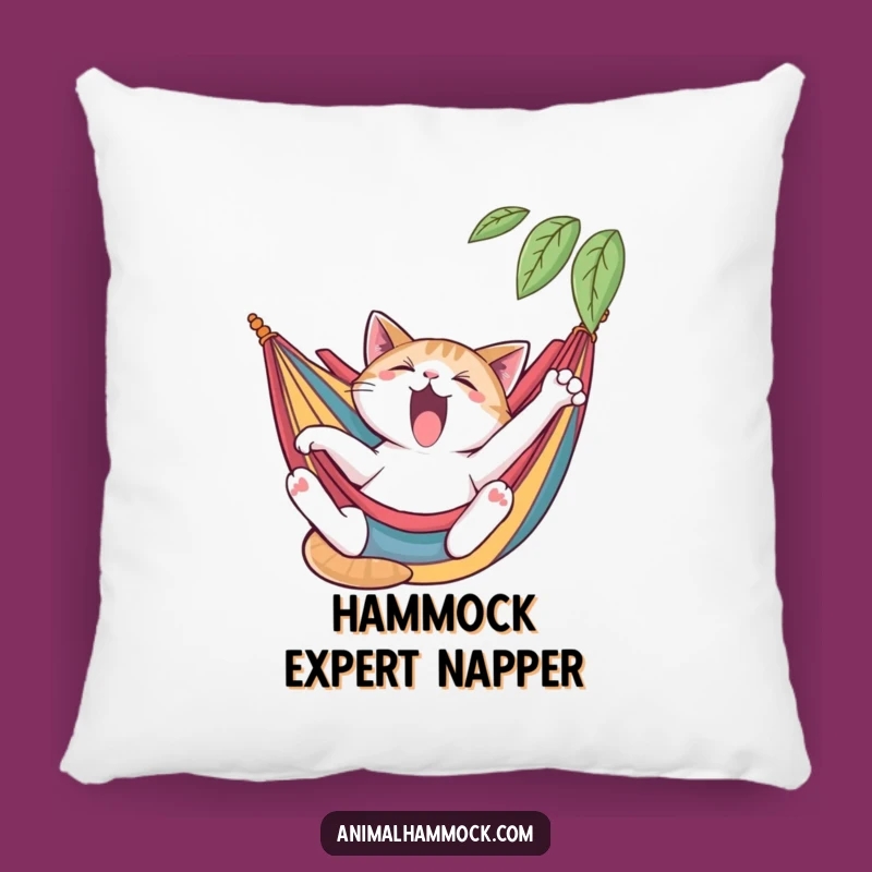 Funny Cat Pillow: Yawning Lounger Accent Pillow Gift