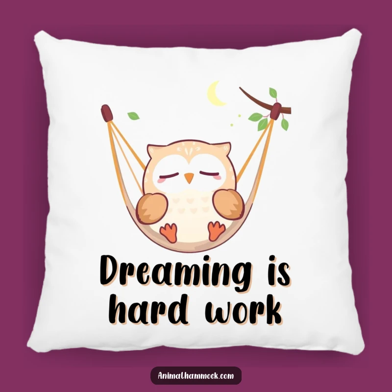 Funny Owl Dreaming Pillow: Cozy Hammock Slumber Comfort Gift