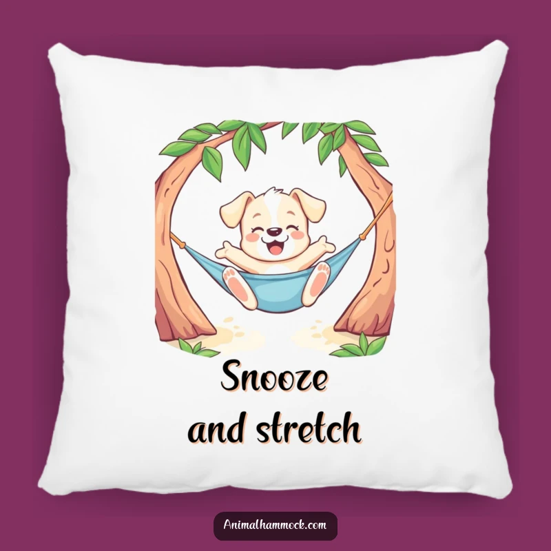 Funny Puppy Hammock Stretch Pillow: Cozy Playful Dog Accent