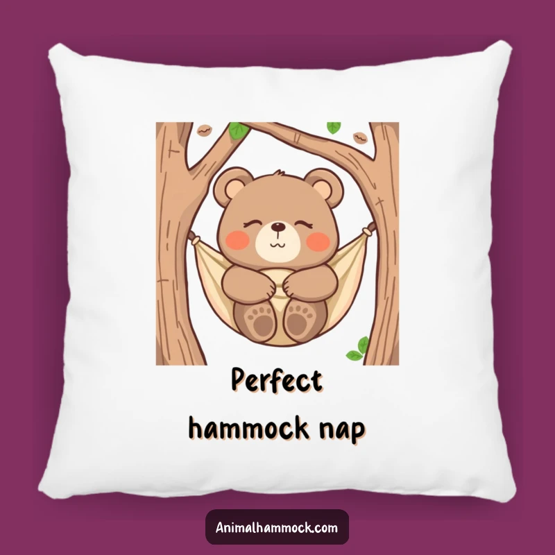 Funny Bear Hammock Pillow: Cozy Relaxed Yogi Bear Accent Pillow, Gift