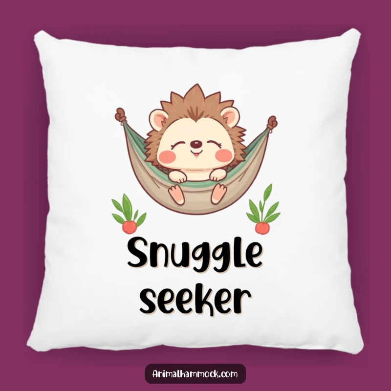 Funny Hedgehog Hammock Smile Pillow: Cozy Sleeper Accent