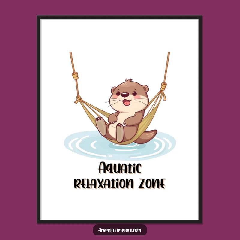 Funny Otter Hammock Digital Art: Giggling Water Artwork - Unique Funny Gift