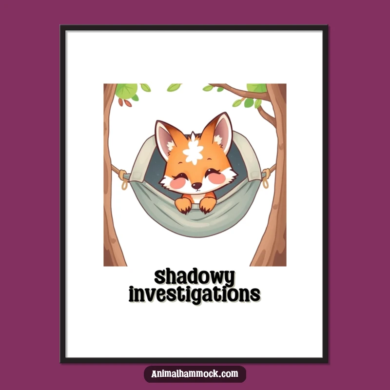 Funny Curious Fox Hammock Digital Art - Instant Humor for Your Walls