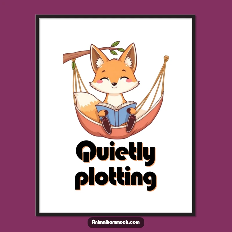 Funny Fox Hammock Digital Art - Cozy Literary Wall Decor Gift
