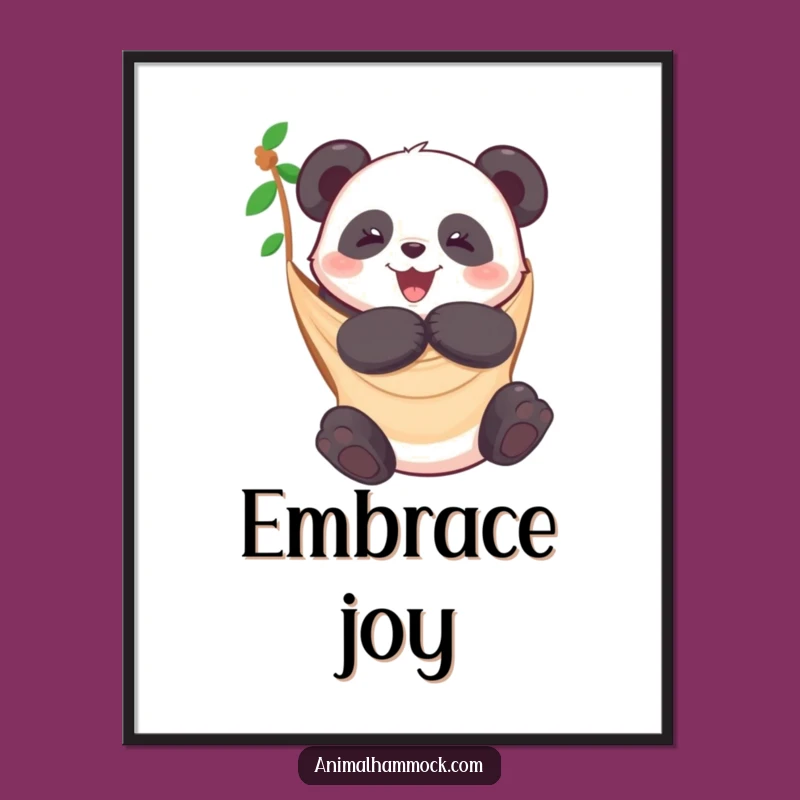 Funny Panda Hammock Digital Art: Bring Adorable Joy to Your Walls!