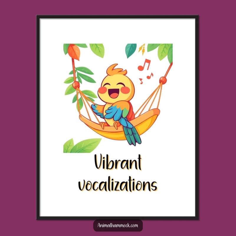 Funny Parrot Hammock Digital Art - Instant Tropical Charm for Your Walls