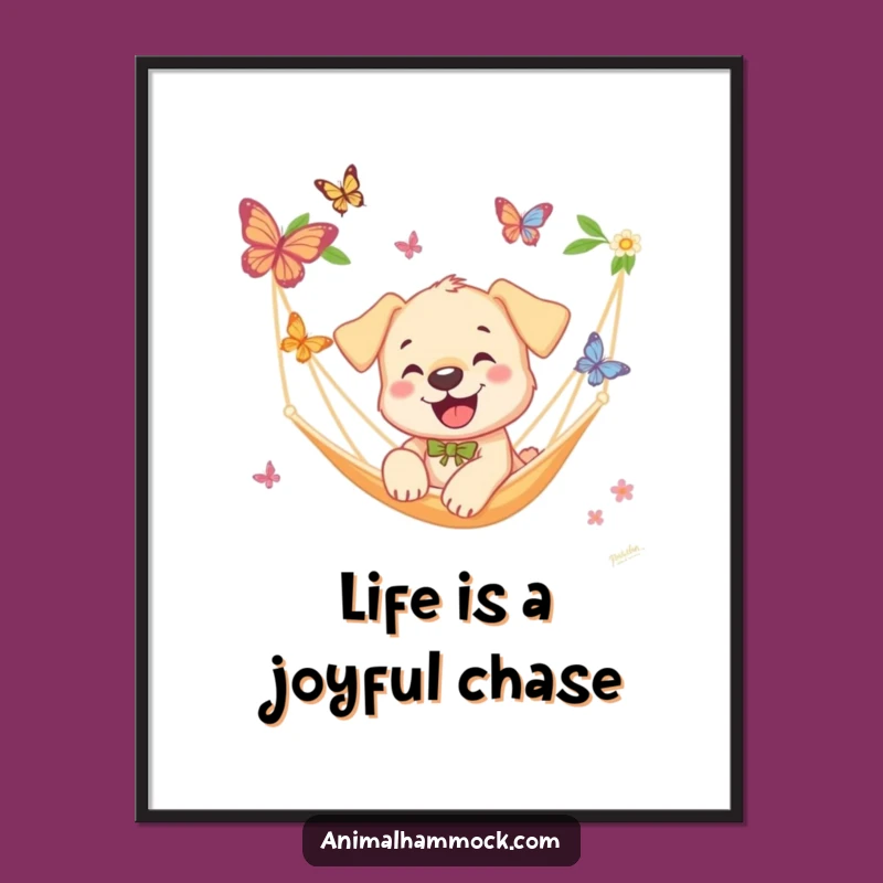 Funny Puppy Hammock Digital Art: Bring Playful Joy Home