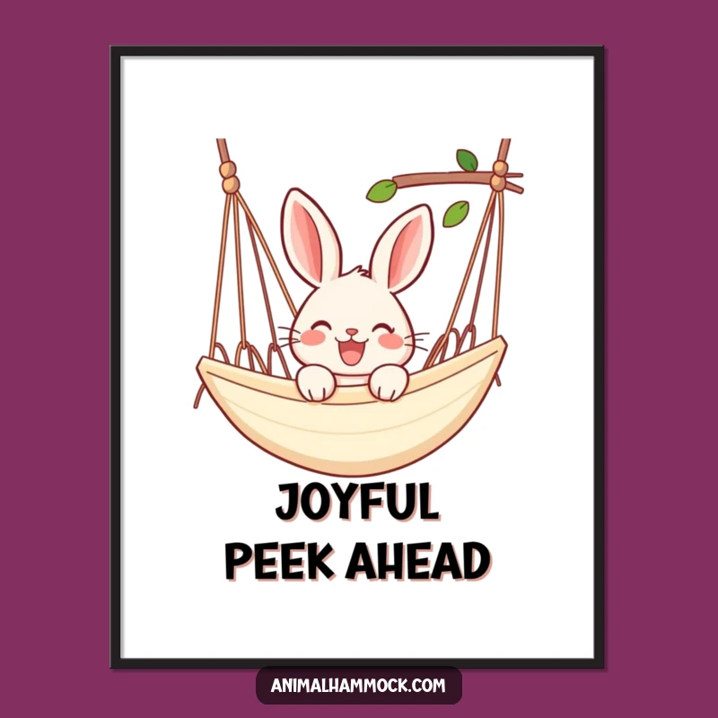 Funny Rabbit Hammock Digital Art - Instant Relaxation, Hilarious Decor Gift!