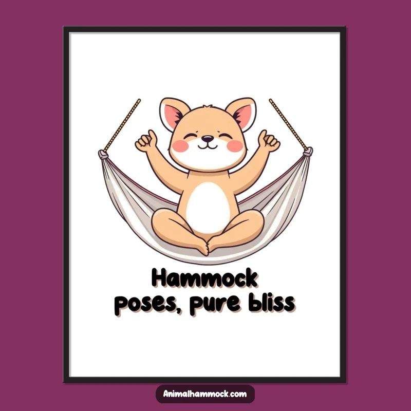 Funny Yoga Animal Hammock Digital Art - Instant Gift for Peaceful Walls!