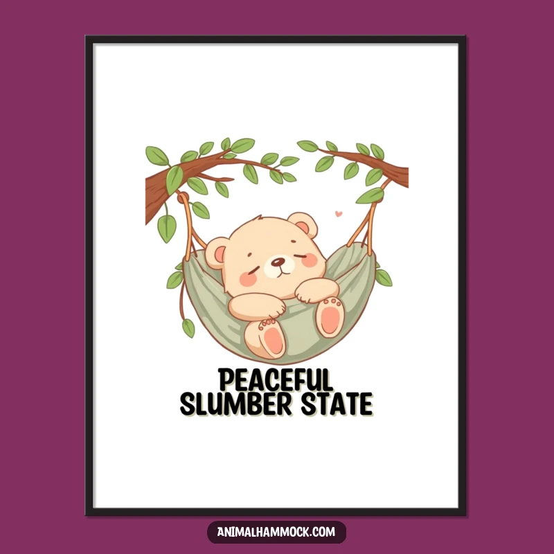 Funny Bear Cub Snooze Digital Art: Instant Download of Naptime Bliss, a Perfect Funny Gift Download