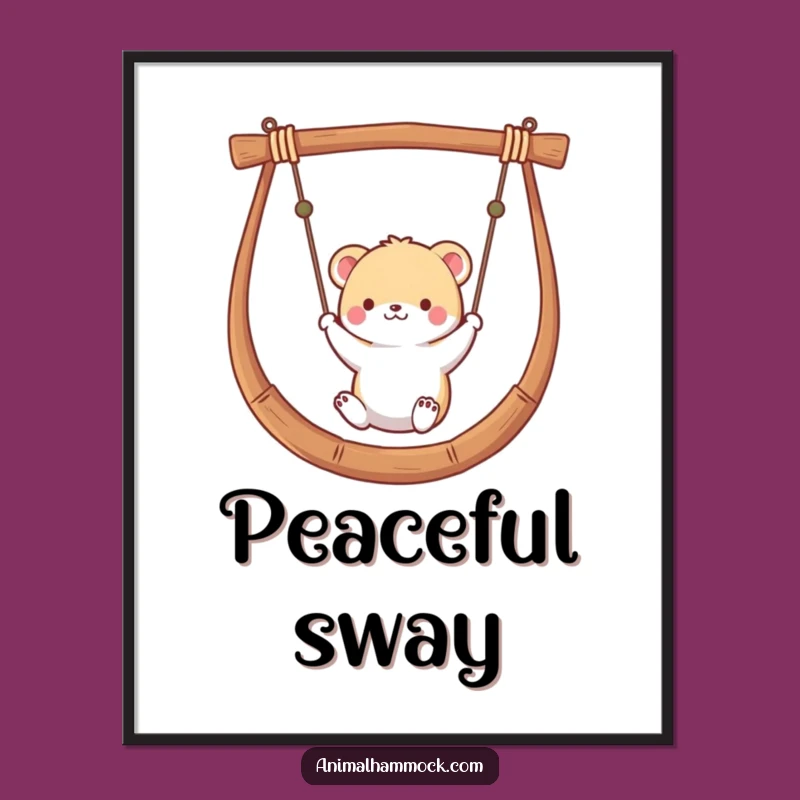 Funny Swinging Animal Digital Art: Small Critter Hammock Print, Instant Funny Gift Download